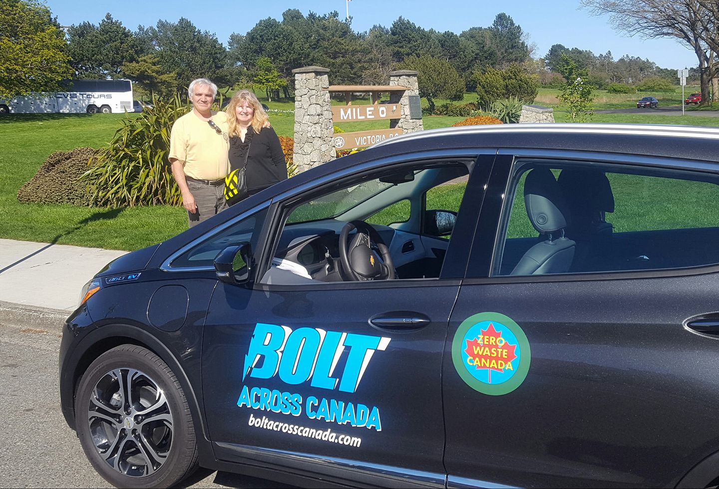 Couple Bolts Across Canada to Promote Zero Waste and Electric Vehicles
