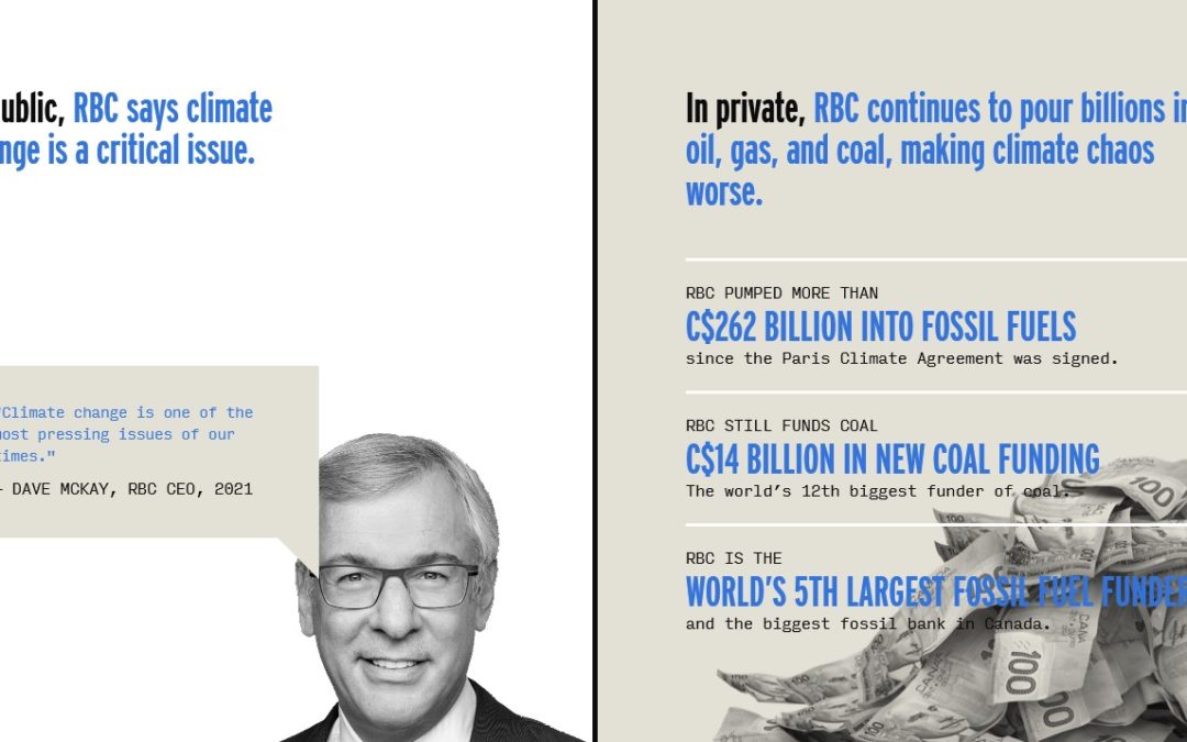 Royal Bank of Canada Leading Funder of Fossil Fuels