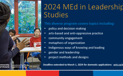 Applications welcome: MEd in Leadership Studies (UVic)