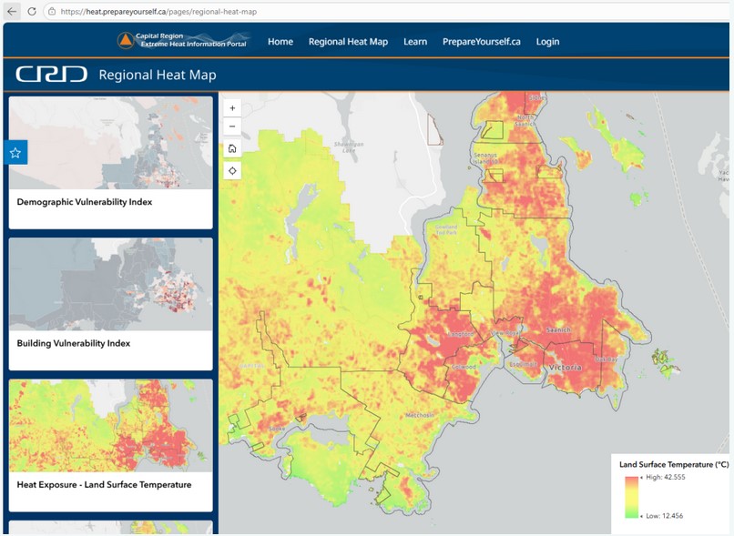 CRD Heat Map Shows Remarkable Difference in Temperature Between Natural and Built Environments